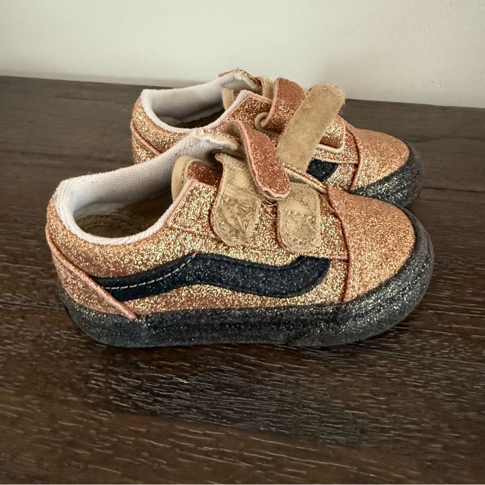 Glittery Gold vans toddler shoes
